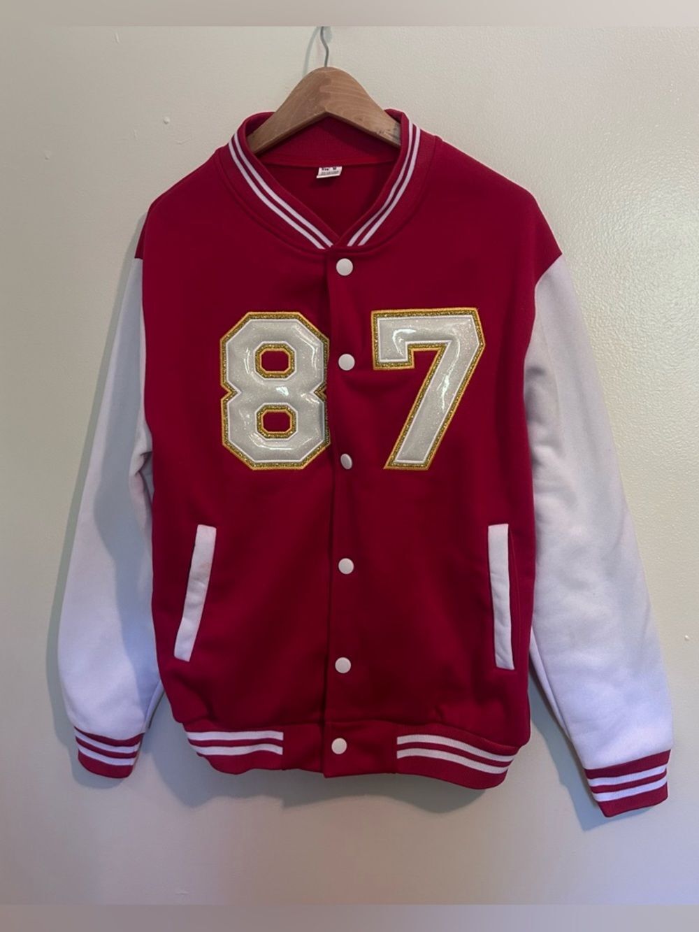 Custom Made Taylor Swift Varsity Jacket # 87 on Front & SWIFT Across Back Med
